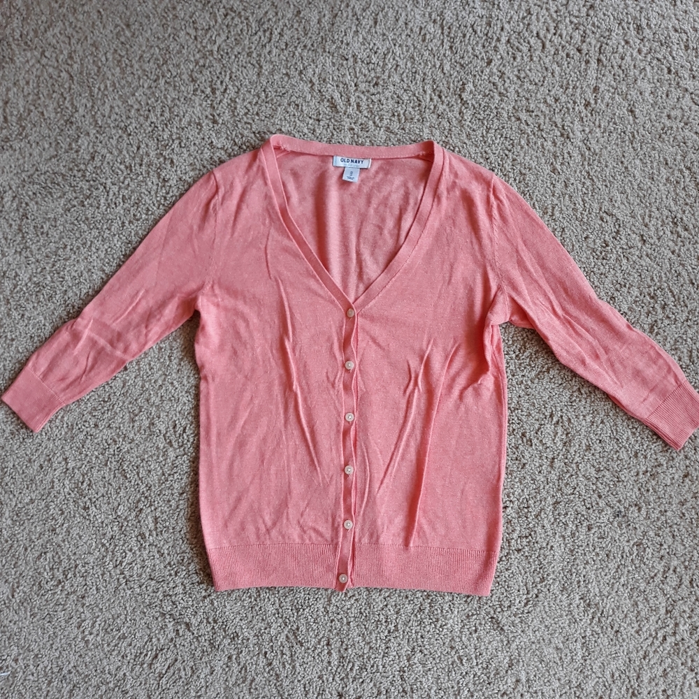 Old Navy Coral Cardigan XS
